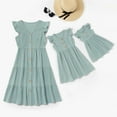 thumbnail image 1 of PatPat Mommy and Me 100% Cotton Solid Ruffle Matching Dresses for Women/Girls,Sizes Women-Kids-Baby,One Piece, Baby Girl Dresses, 1 of 8