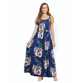 Sexy Vacation Flowers Backless Slit With Bow V Neck Sling Dress Dresses Sexy Vacation Flowers Backless Slit With Bow V Neck Sling Dress Dresses