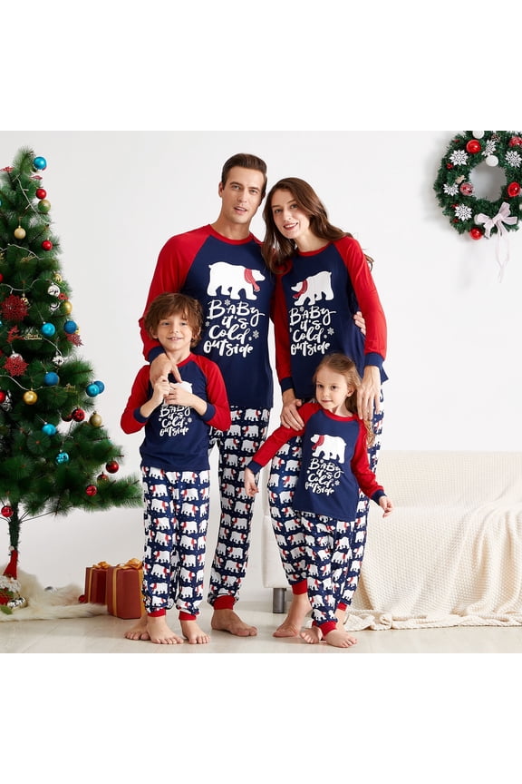 Mosaic Family Christmas Pjs Matching Sets Polar Bear Pajamas for Baby Kids Women Men