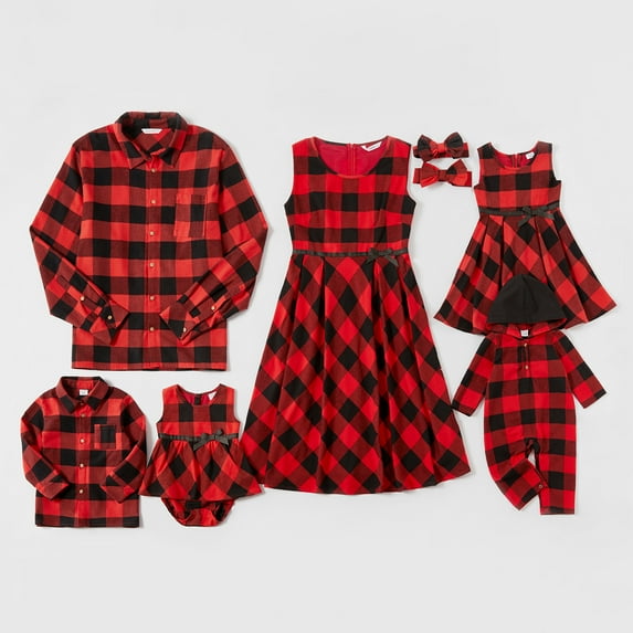 PatPat Mosaic Family Matching Cotton Christmas Sets(Bowknot Tank Dresses)(Women&Men&baby&Girls&Boys&kids)