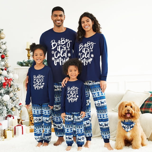 PatPat Mosaic Family Matching Letter Top Reindeer Pants Christmas ...