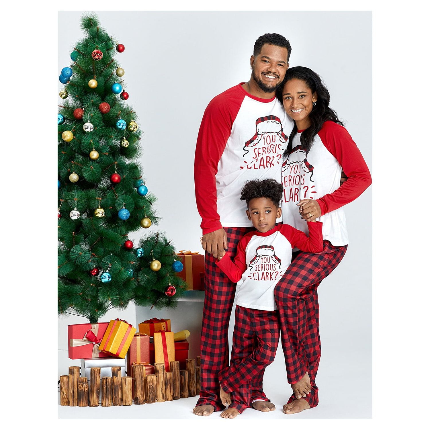 PatPat Mosaic Red/White Mommy and Me Christmas Family Matching YOU
