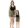 thumbnail image 1 of PatPat Mother's Day 100% Cotton Ribbed and Solid Splicing Sleeveless Belted Romper for Mom and Me, Women Jumpsuits, 1 of 10