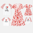 thumbnail image 1 of PatPat Mother's Day Mommy and Me Family Matching Letter Graphic Striped Raglan Sleeve T-shirts, Red, Boy 4-5 Years, 1 of 5