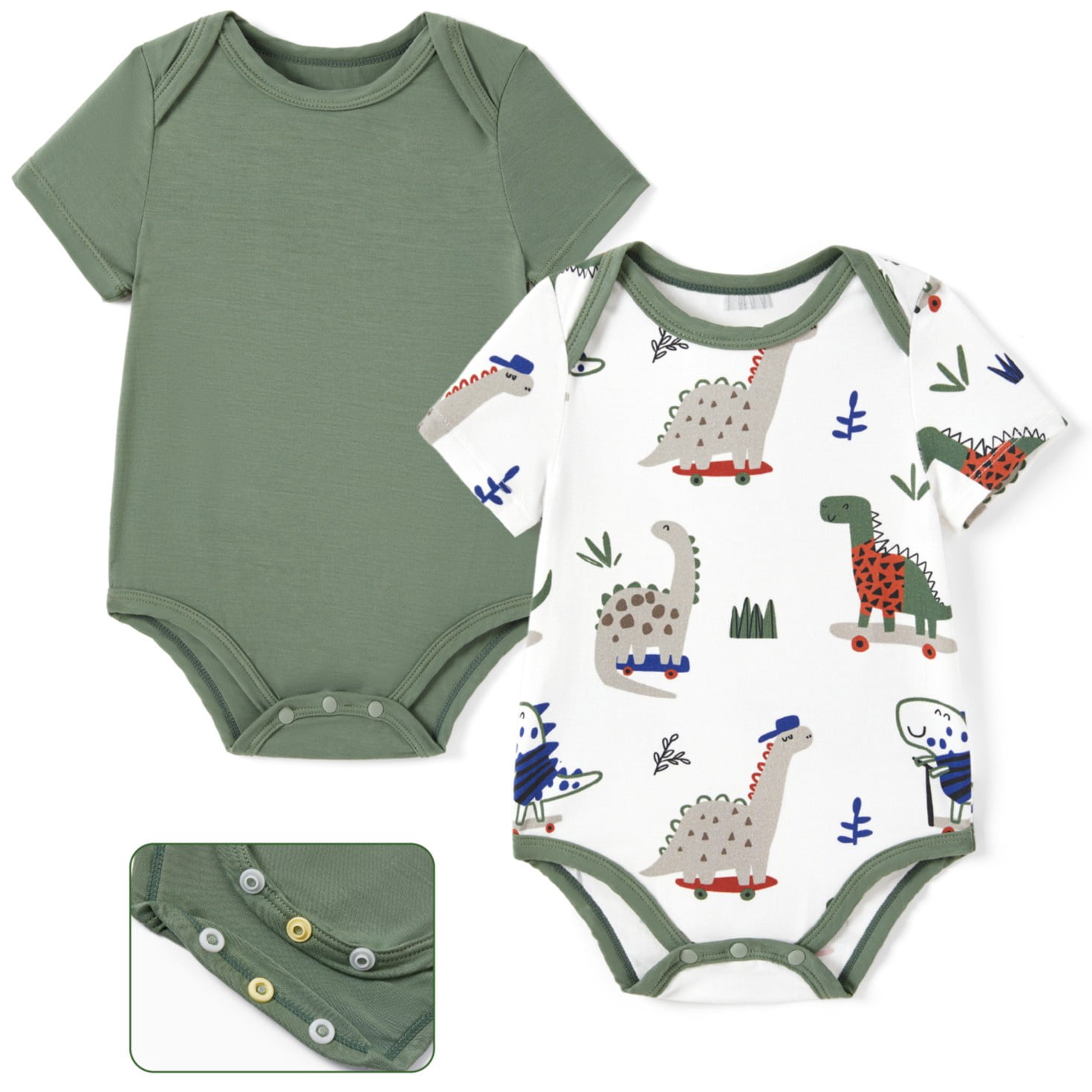 Newborn Baby Clothes Baby Girl Bodysuits Romper with Bamboo Viscose Short Sleeve Boys and Girls Newborn Infant Unisex Clothes 2Pack