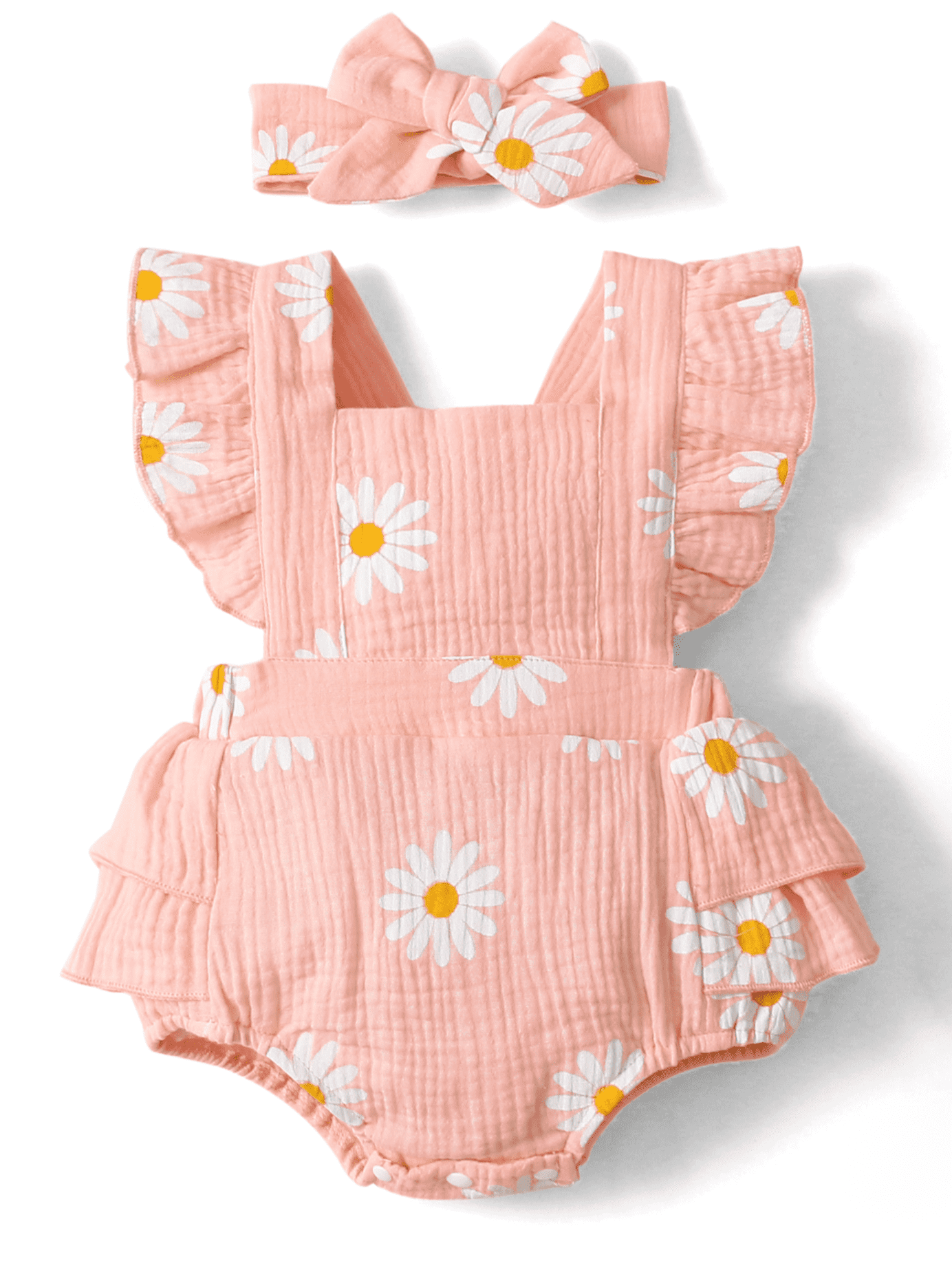 PatPat Newborn Baby Girl Clothes 100% Cotton Romper Sleeveless Short ...