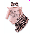 thumbnail image 1 of PatPat Newborn Baby Girls Clothes Long Sleeve Romper Jumpsuit Striped Pants Outfit Set 12-18 Months, 1 of 9