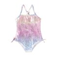 thumbnail image 1 of PatPat One Piece Swimsuits Toddler Girls Swimwear Sleeveless Gradual Plaid Graphic Bathing Suits, Pink, 5-6 Years, 1 of 7