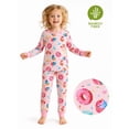 thumbnail image 1 of PatPat Pink Pajamas Set Toddler Girls Clothes Viscose from Bamboo Snug Fit Pjs Graphic Top & Pants Kids 2-Piece Sleepwear Sets, Pink, 2T, 1 of 15