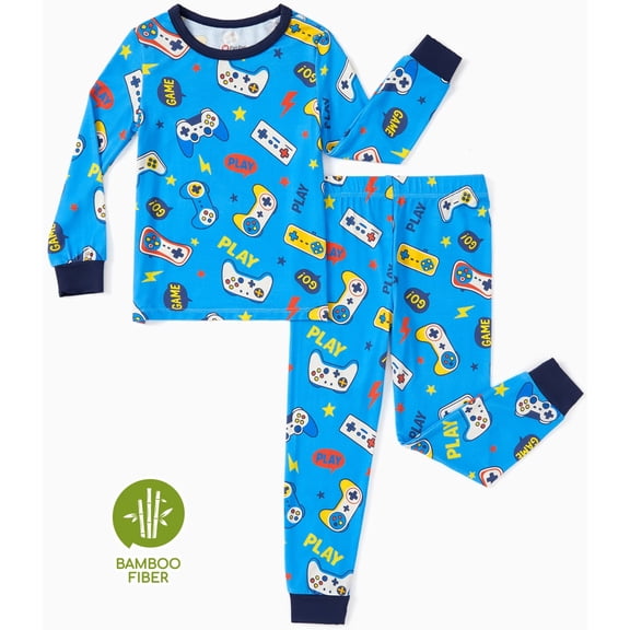 PatPat Pajamas Sets Viscose from Bamboo Toddler Boys Snug Fit Pjs Kids Short Sleeve Graphic Top & Pants Breathable Sleepwear 2-6T