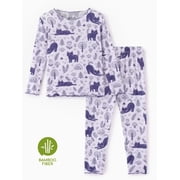 PatPat Girls Pajamas Viscose from Bamboo Kids Toddler Pajama Set Cat Print Kids 8