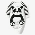 thumbnail image 1 of PatPat Panda Print Long Sleeve White Baby Jumpsuit,Newborn Girl Boy Snap Closure Bodysuit Romper Coverall Onsies,0-12Month, 1 of 6