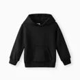 thumbnail image 1 of PatPat Toddler Girl Clothes Kids Cute Hoodies Girl Sweatshirt Boy Pullover Outfits Long Sleeves Top with Pocket, Black, 5-6T, 1 of 12
