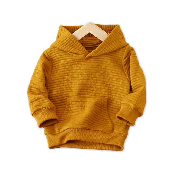 PatPat Toddler Girl Clothes Baby Cute Hoodies Girl Sweatshirt Boy Pullover Outfits Long Sleeves Top with Pocket, Ginger, 4-5T