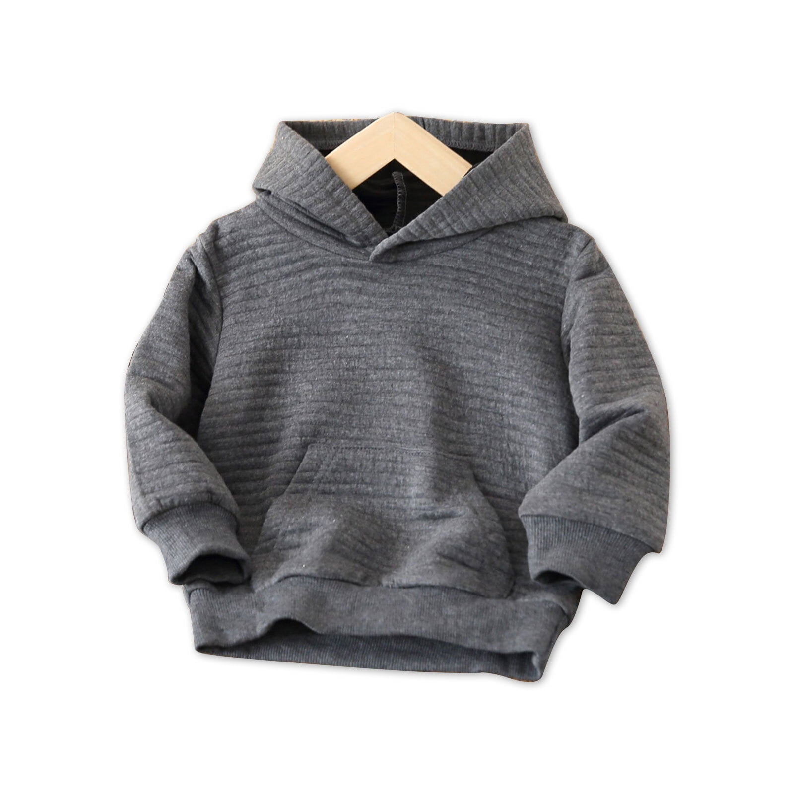 PatPat Toddler Boy/Girl Sweatshirts Solid Color Textured Hoodies ...