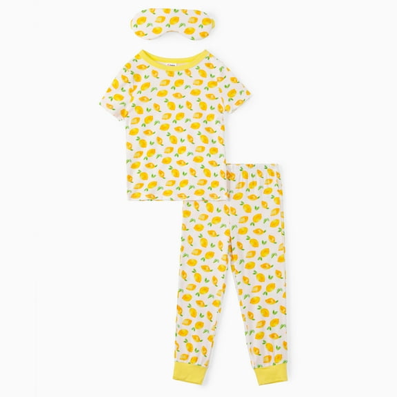 PatPat Toddler Boys Girls Snug Fit Pajamas Set Short Sleeve strawberry Print Sleepwear 2-Piece Pjs