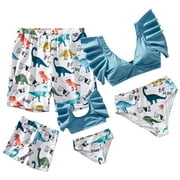 PatPat Toddler Boys Swim Trunks Dinosaur Swim Shorts Family Matching Swimsuits for Women Men Girls Boys
