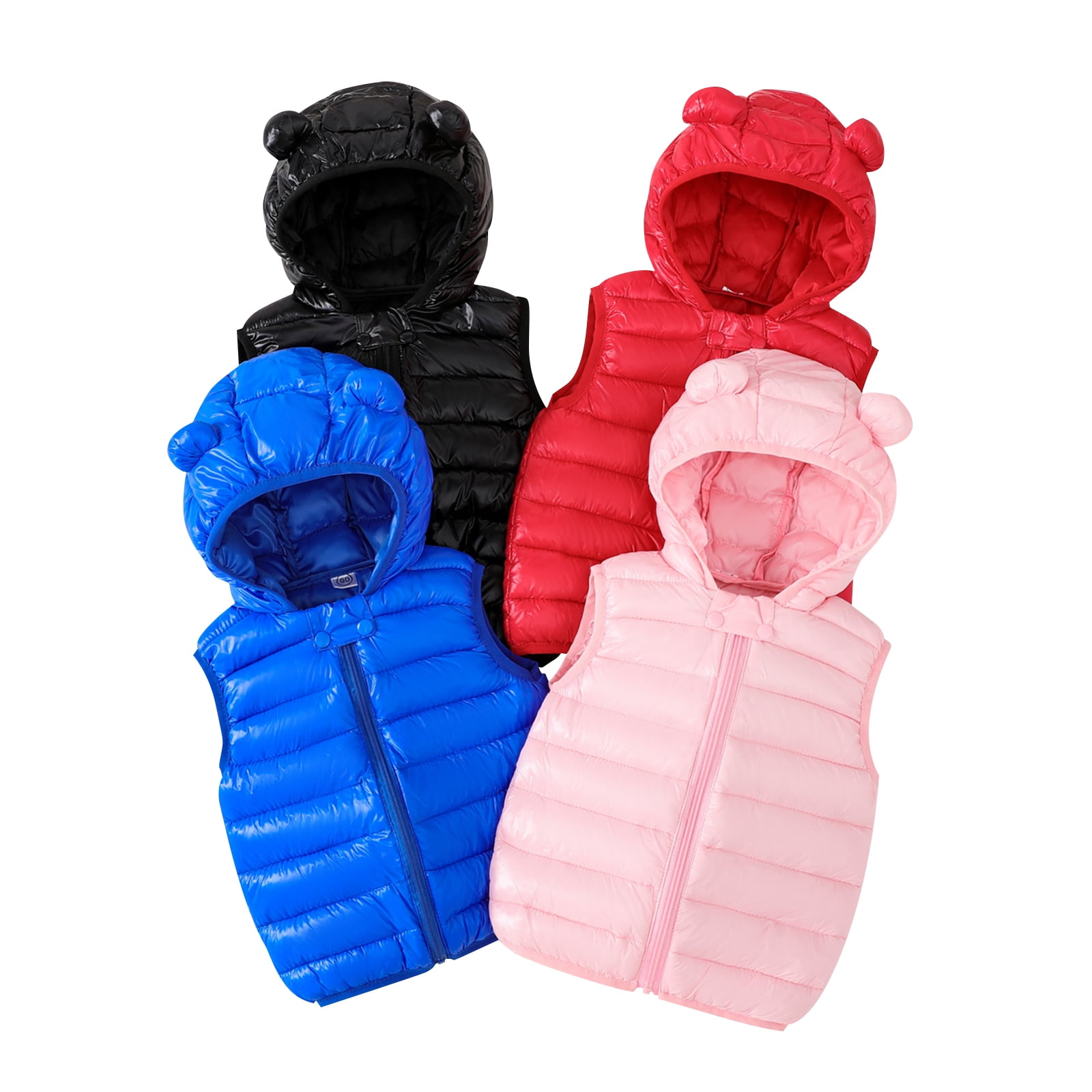 PatPat Toddler Boys Winter Coat Girls Sleeveless Jacket Childlike 3D