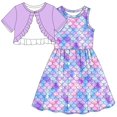thumbnail image 1 of PatPat Toddler Girl Clothes Girls Dresses Summer Sleeveless Mermaid Tie-dye Dress and Short Sleeve Ruffled Cardigan Twofer Outfit Sets, Purple, 2 Years, 1 of 2