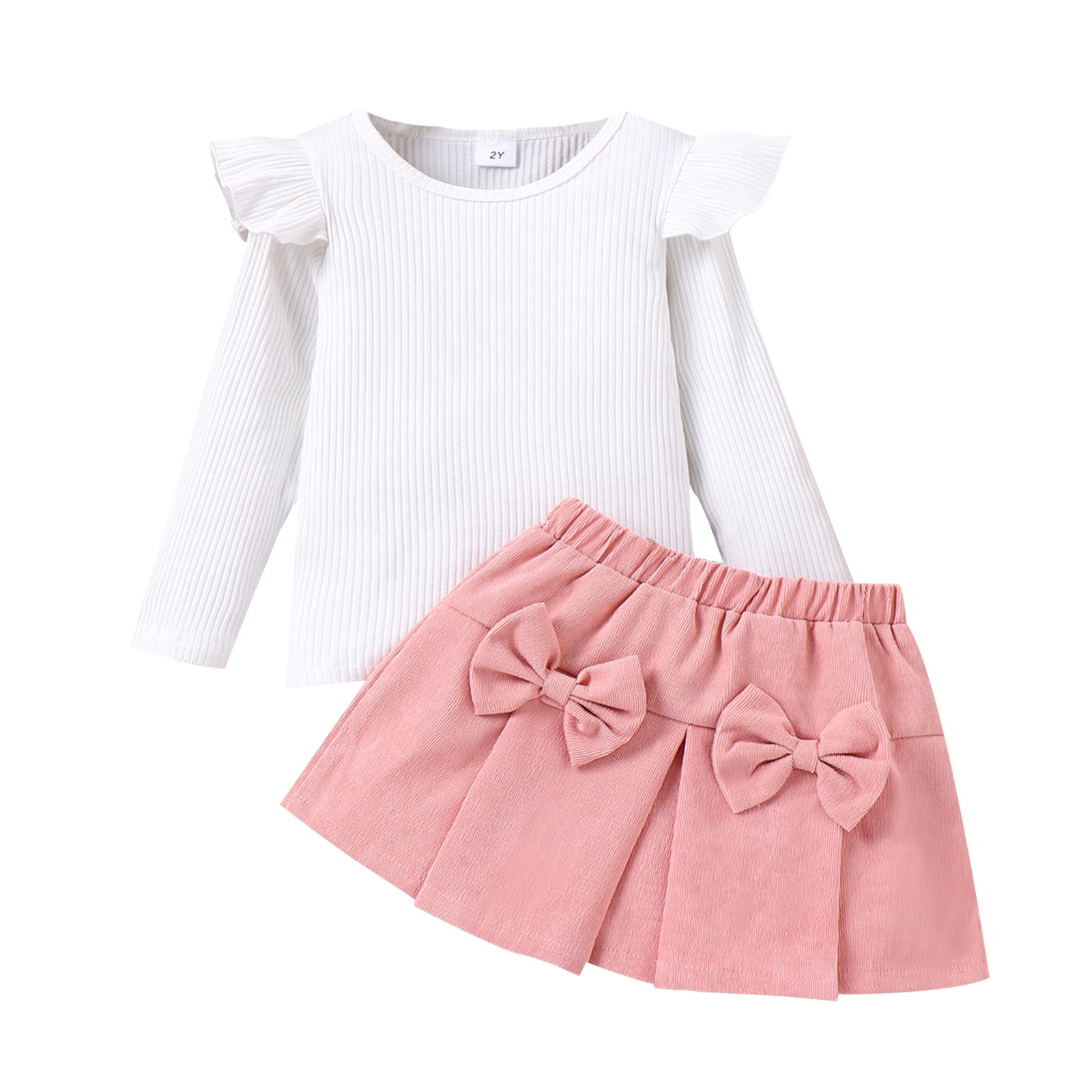 PatPat Toddler Girl Clothes Outfit Sets Ruffle Sleeve Shirt Floral