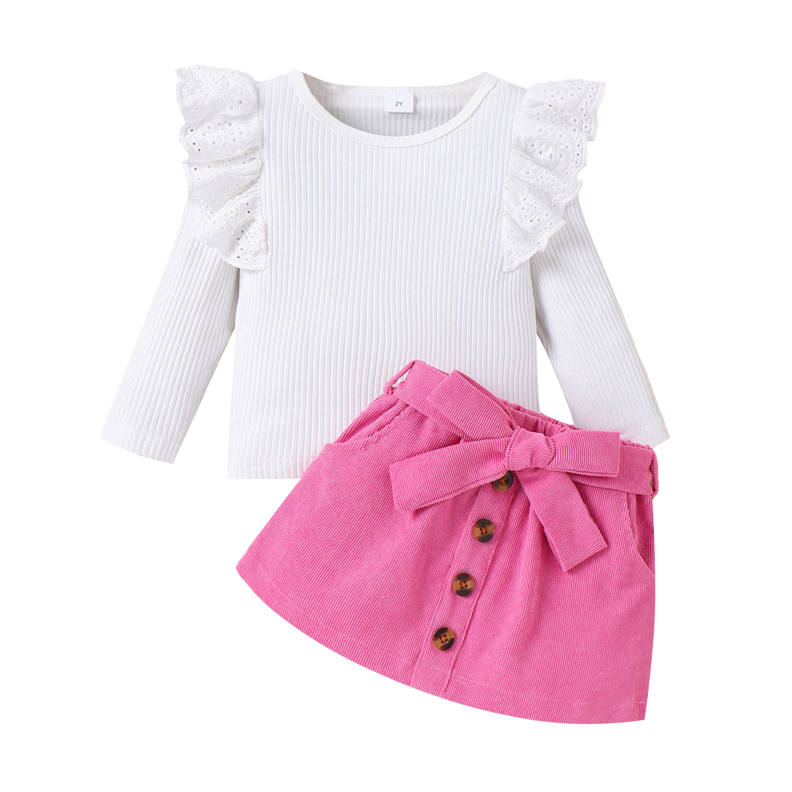 PatPat Toddler Girl Clothes Outfit Sets Ruffle Sleeve Shirt Floral