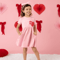 thumbnail image 1 of PatPat Toddler Girl Dresses 2pcs Heart-shaped Dress with Headband, 1 of 10