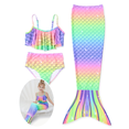 thumbnail image 1 of PatPat Toddler Girls Bikinis Set Ruffled Top and Bottom and Mermaid Tail 3 Pieces Swimsuits Set Sizes 2-8, 1 of 10