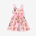 thumbnail image 1 of PatPat Toddler Girls Dress Kids Clothes Sweet Lion Sleeveless Square-cut Collar Animal Pattern Dress, Colorful, 4-5 Years, 1 of 6