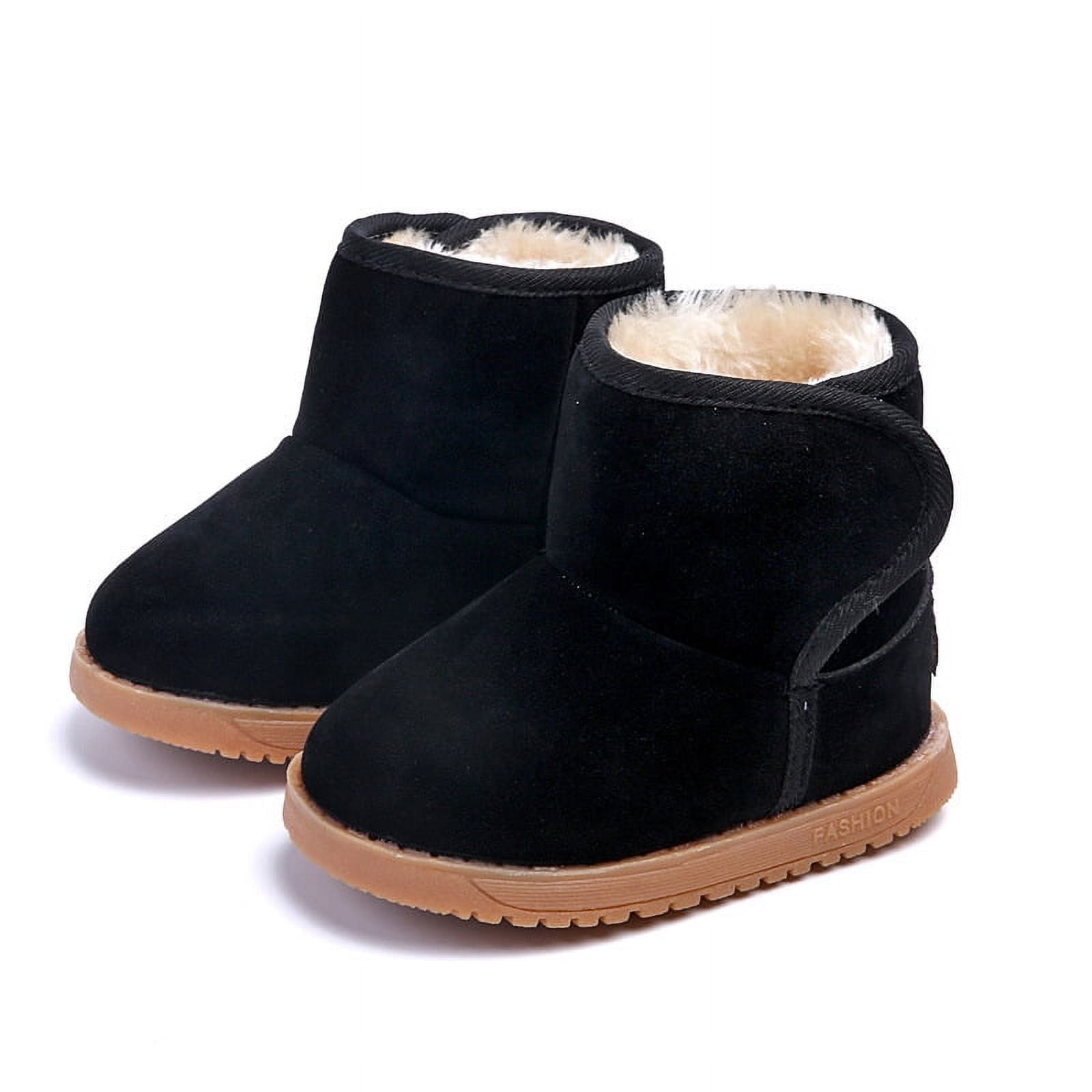 PatPat Toddler Girls Solid Cotton Snow boots - Walmart.com