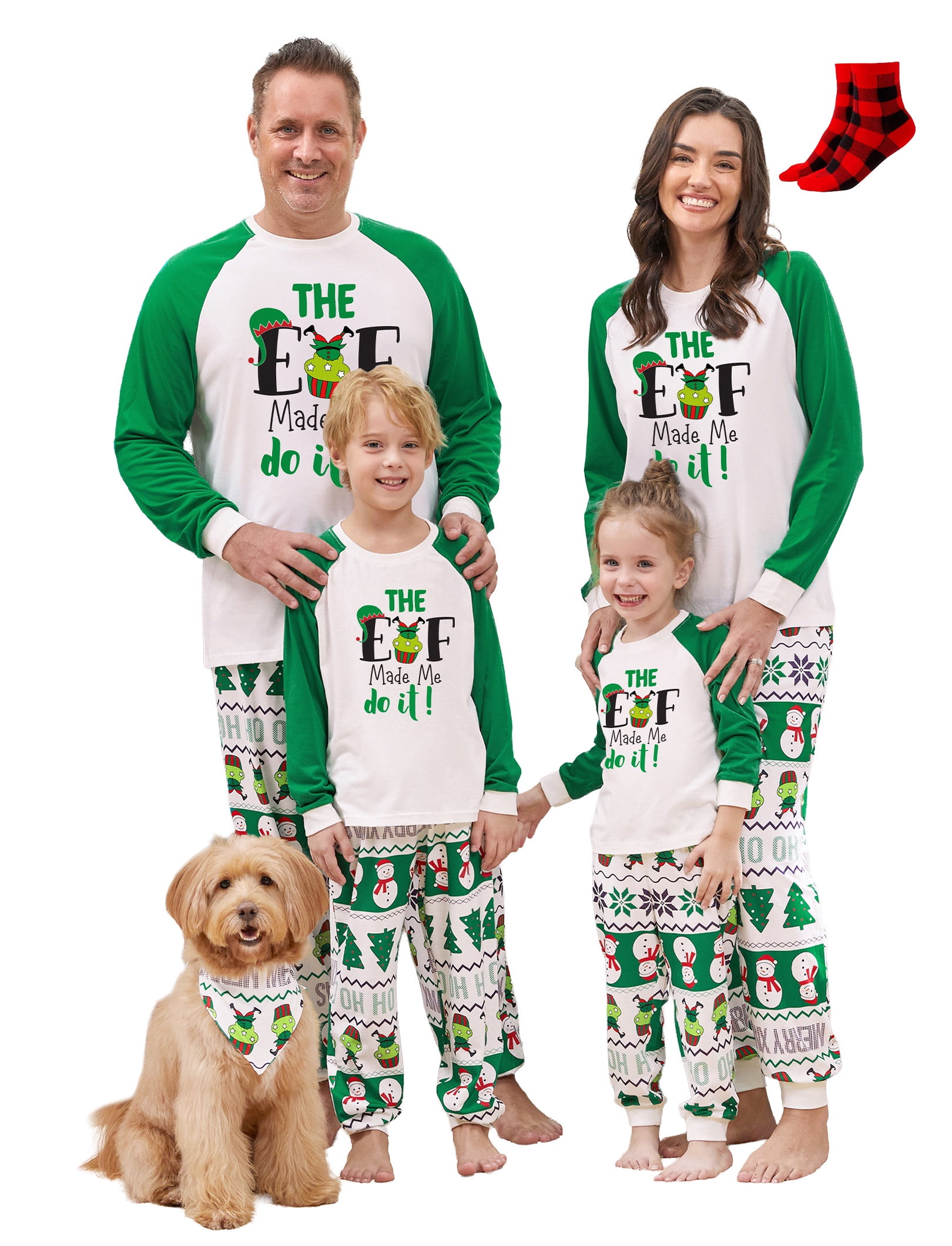PatPat Toddler Kids Christmas Pajamas Family Matching 2 Piece Long ...