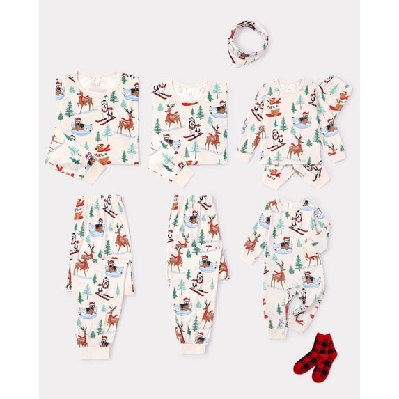PatPat Toddler Kids Christmas Pajamas Family Matching Holiday Pjs Set for Girls Boys Flame Resistant