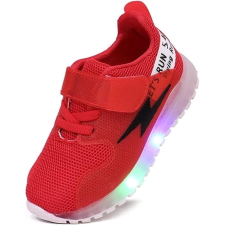 PatPat Girls Boys Light Up Shoes Slip On Breathable Lightweight Sneakers Tenning Walking Back to School Shoes (Toddler to Little Kid)