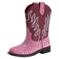 thumbnail image 1 of PatPat Toddler Size 9 Pink Cowboy Boots,Square Toe Mid Calf Embroidered Cowboy Boots Western Riding Shoes, 1 of 7