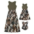 thumbnail image 1 of PatPat Women M Dresses Mommy and Me Army Green Tank Top Spliced Floral Dress,Army green, 1 of 7