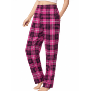 PatPat Women Pajamas Pants Christmas Plaid Plus Pj Pants Comfy Casual Sleep Bottom with Pockets, Hot Pink, M