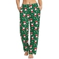 thumbnail image 1 of PatPat Women Pajamas Pants Christmas Santa Print Lounge Pants Holiday Comfy Pj Bottom with Pockets, Green, 1 of 7