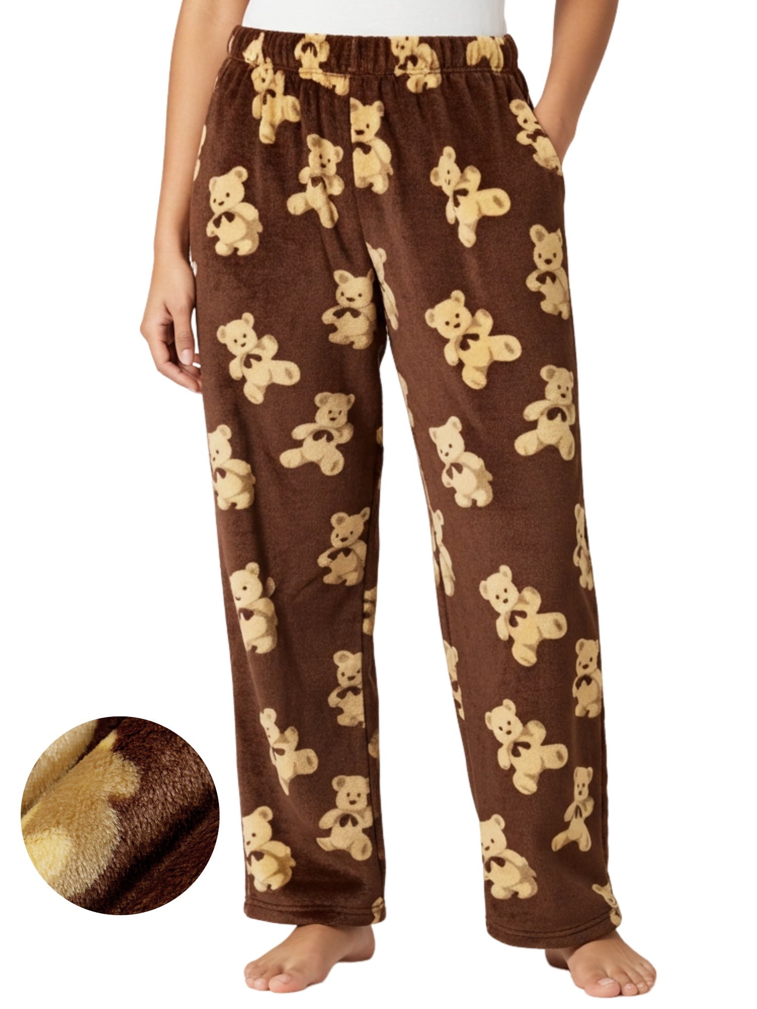 PatPat Women Plush Pajamas Pants Casual Flannel Pj Bottom Toasty Warm ...