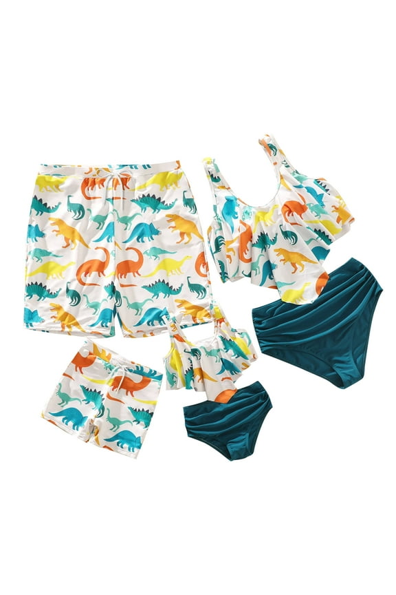 Women Swimsuits Two Piece High Waist Tummy Control Bikini Family Matching Bathing Suit Set