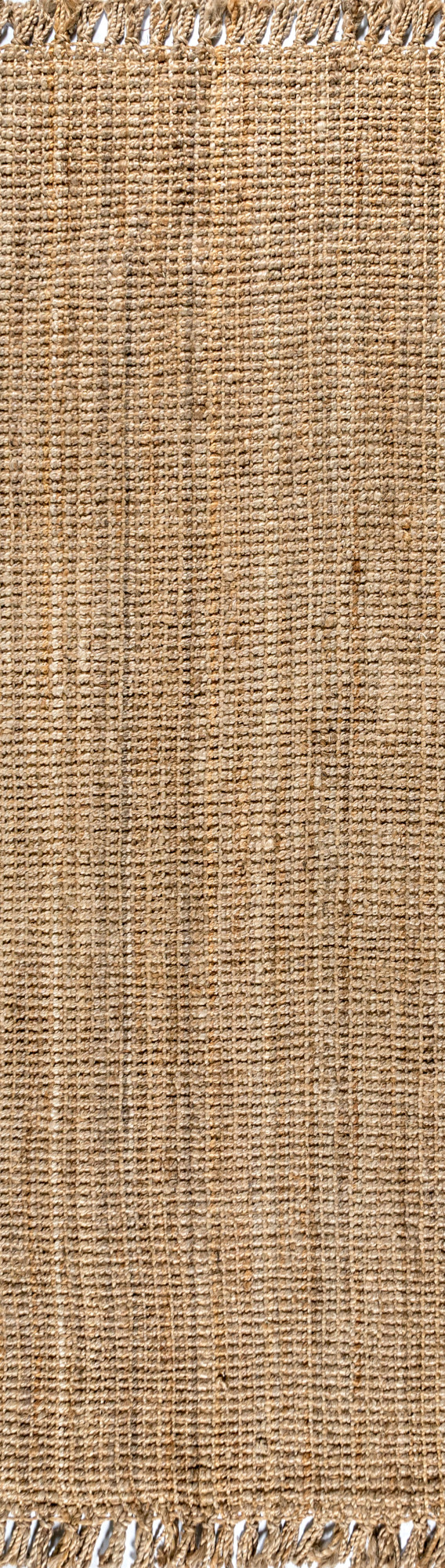 Pata Hand Woven Chunky Jute with Fringe Natural 2 ft. x 8 ft. Runner
