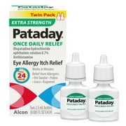 Pataday Once Daily Extra Strength Eye Itch Allergy Relief Eye Drops, 2.5 ml (Twin Pack)