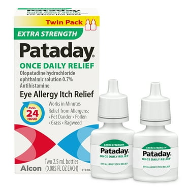 Pataday Once Daily Extra Strength Eye Itch Allergy Relief Eye Drops, 2.5 ml (Twin Pack)