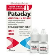 Pataday Once Daily Eye Allergy Itch Relief Eye Drops for Adults & Children 2+, 2.5 ml (Twin Pack)