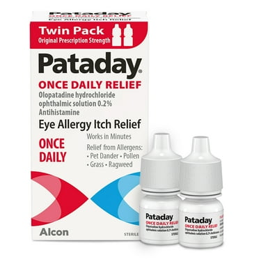 Pataday Once Daily Eye Allergy Itch Relief Eye Drops for Adults & Children 2+, 2.5 ml (Twin Pack)