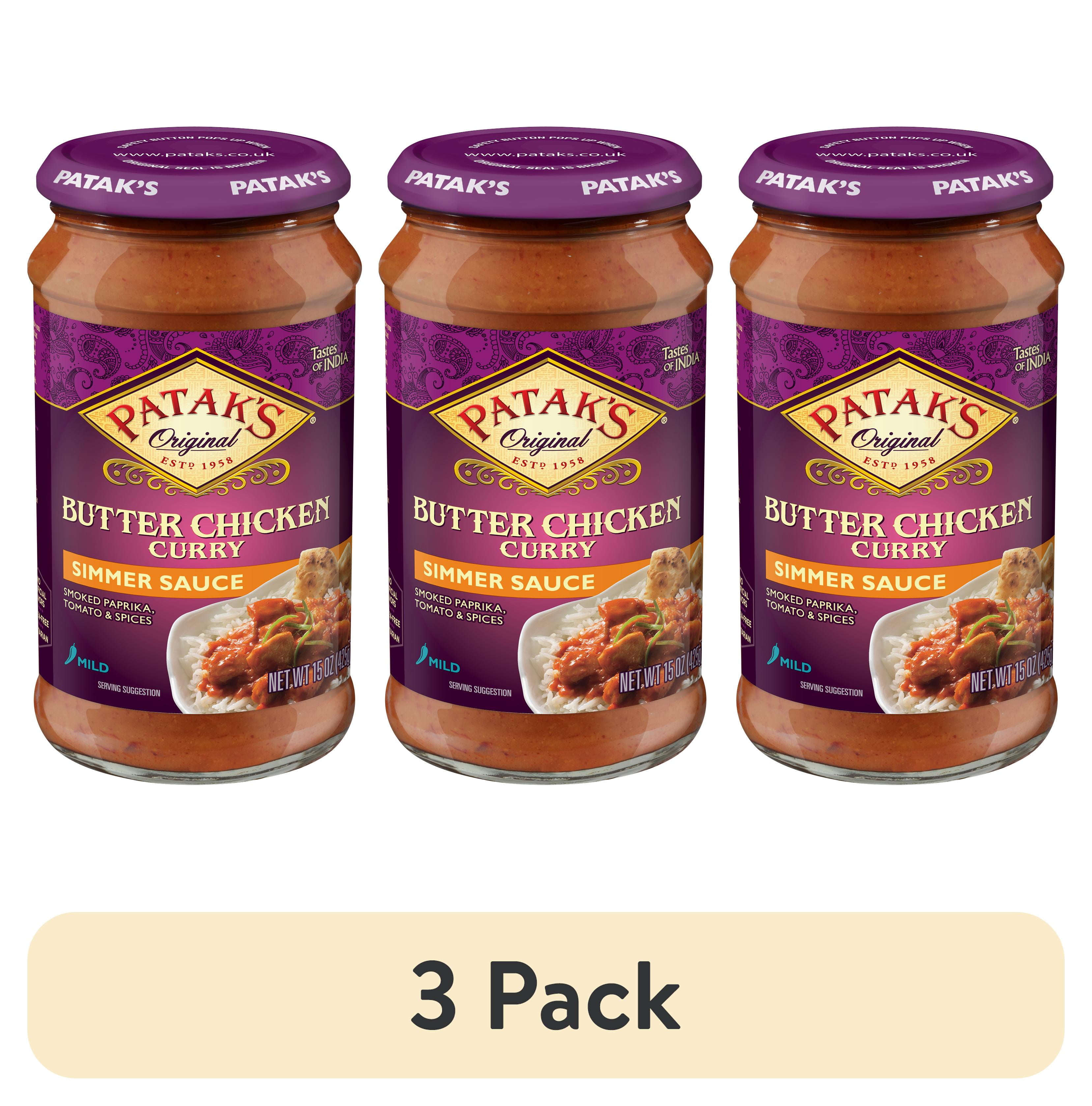 (3 pack) Patak's Butter Chicken Simmer Sauce, 15 oz