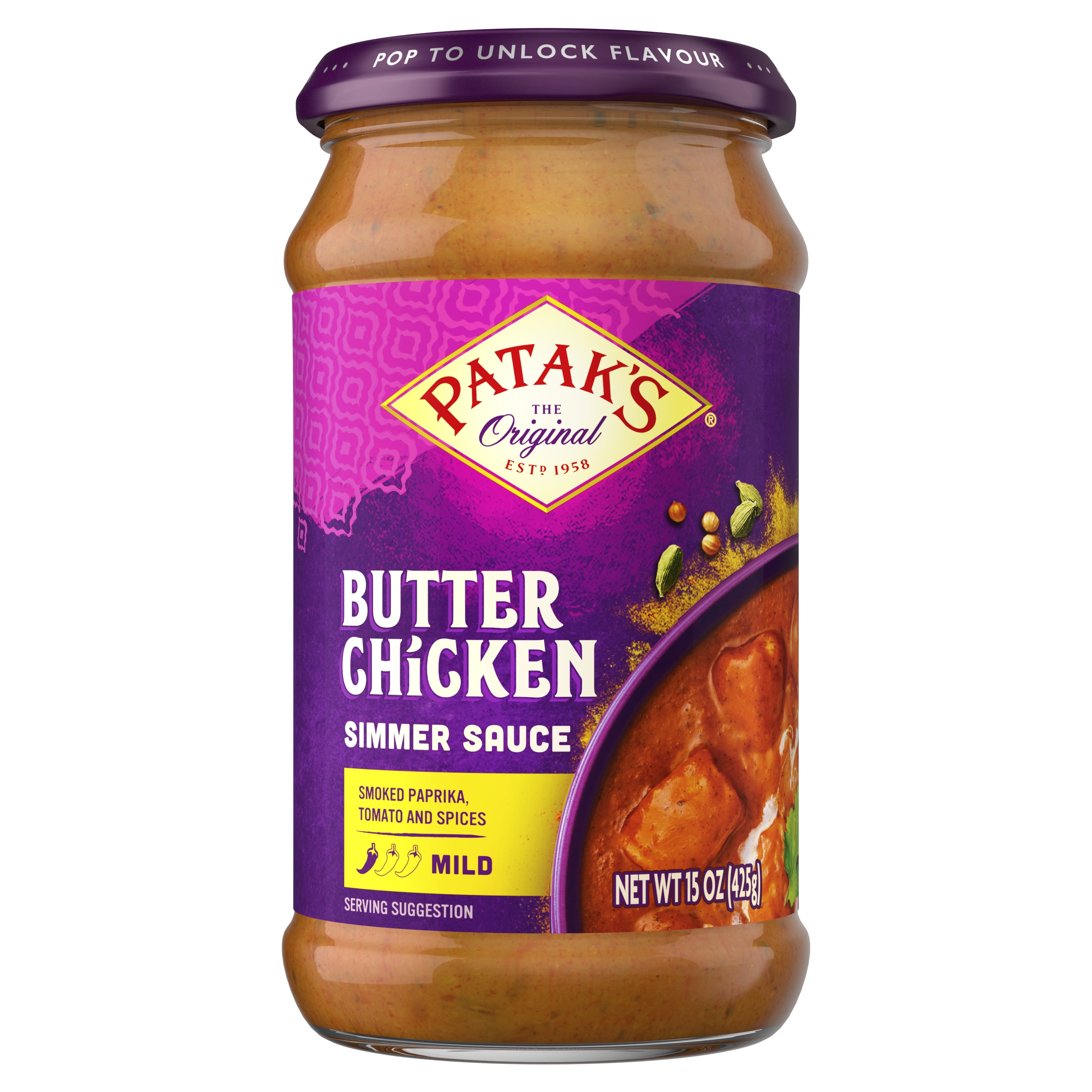 Patak's Butter Chicken Simmer Sauce, 15 oz