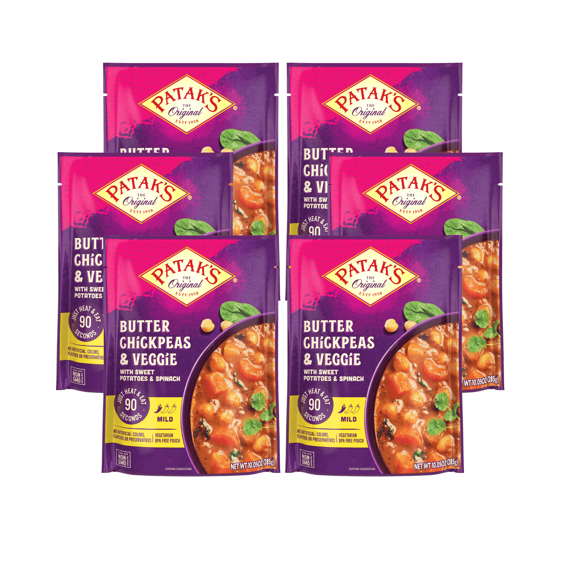 Patak's Butter Chickpeas & Veggie, 10.05 oz, Pack of 6
