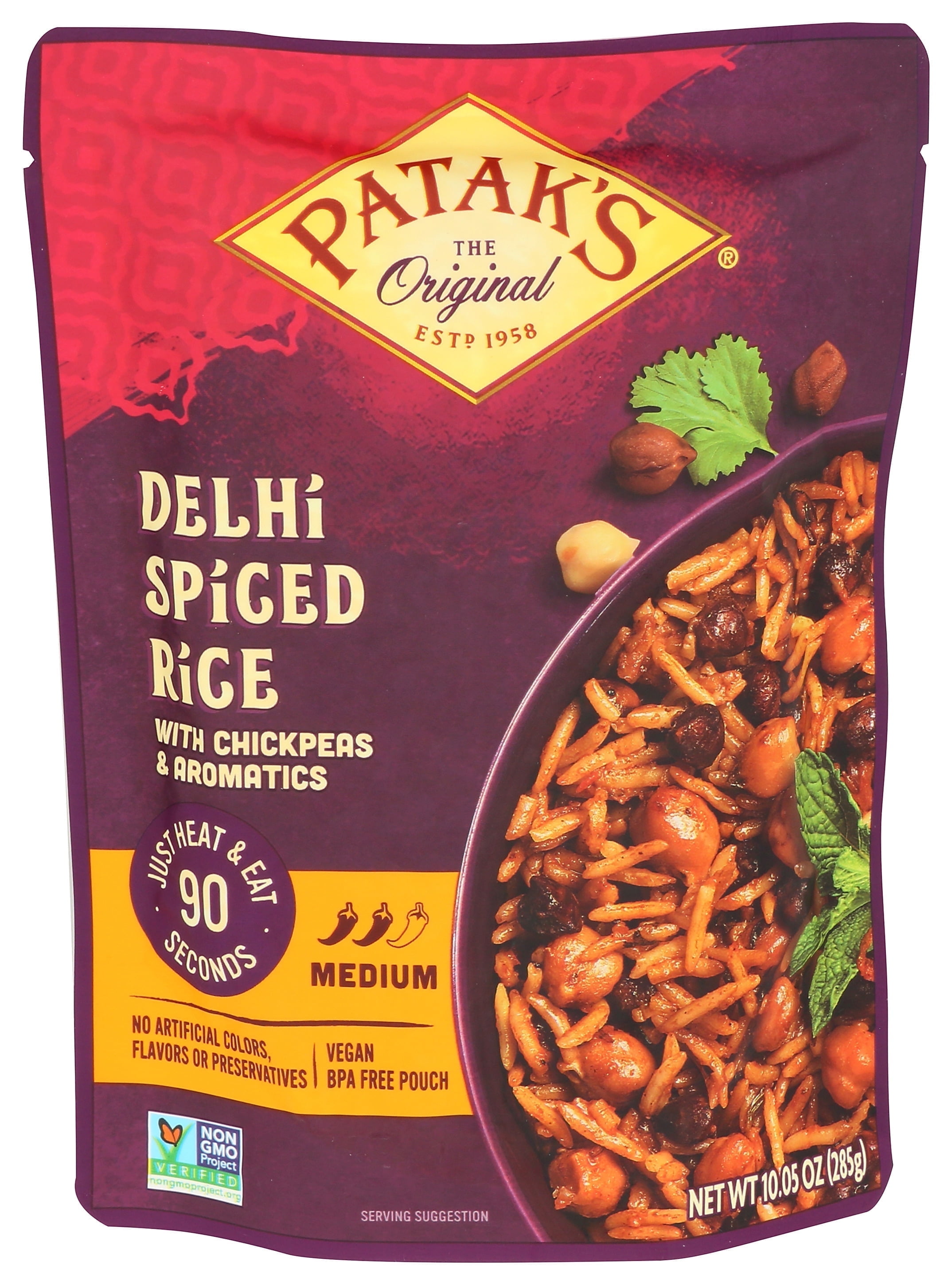 Patak's Delhi Spiced Rice, Ready to Heat and Eat Curry, 10.05 oz, Pack of 6