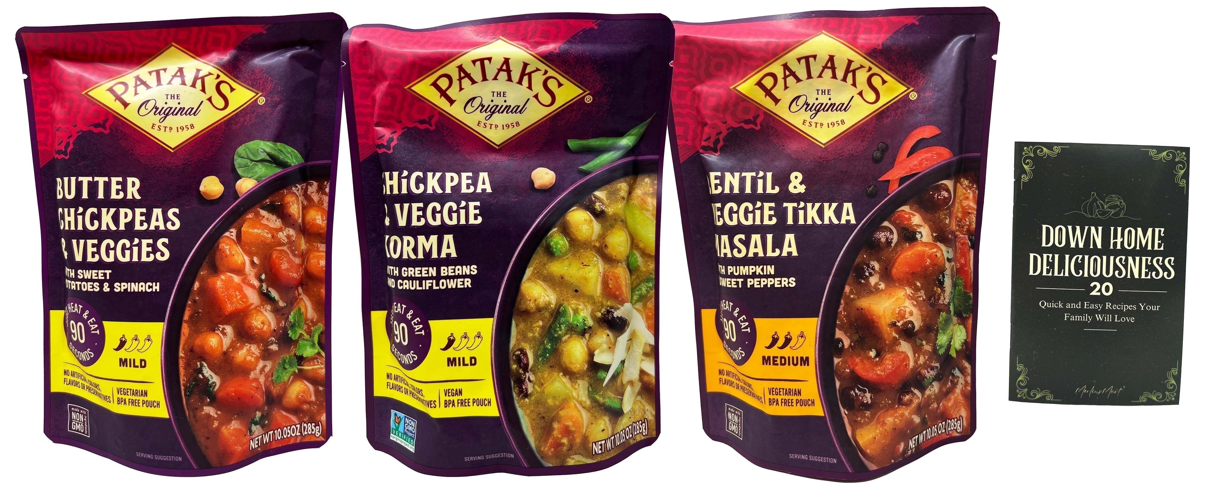 Patak's Veggie Meals - 3 Flavors: Butter Chickpeas, Chickpea Korma, Lentil Tikka Masala (10.05 Ounces) | MerlinsMart Zine