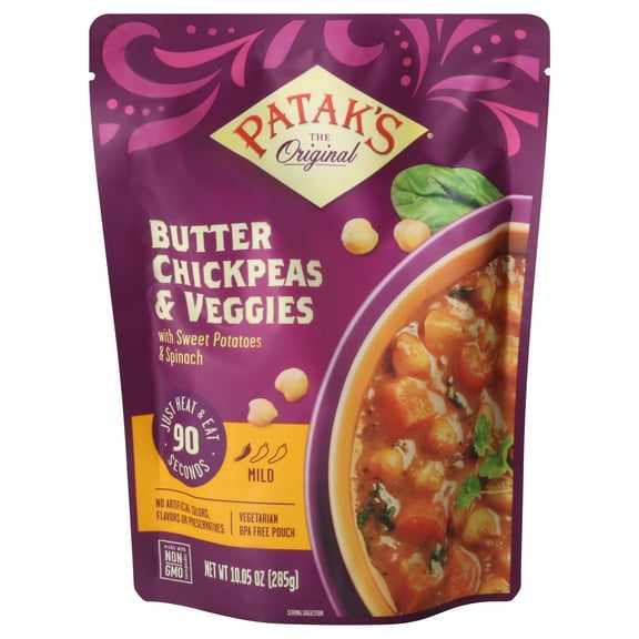 Patak's Ready-to-Eat Butter Chickpea 10.05 oz (Pack Of 6)