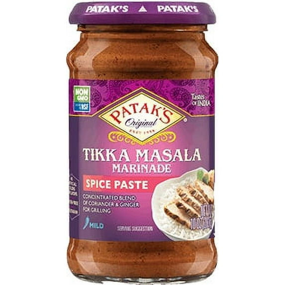 Patak's Tikka Masala Marinade and Grill Sauce (Coriander and Ginger) - Mild 10 oz Pack of 2